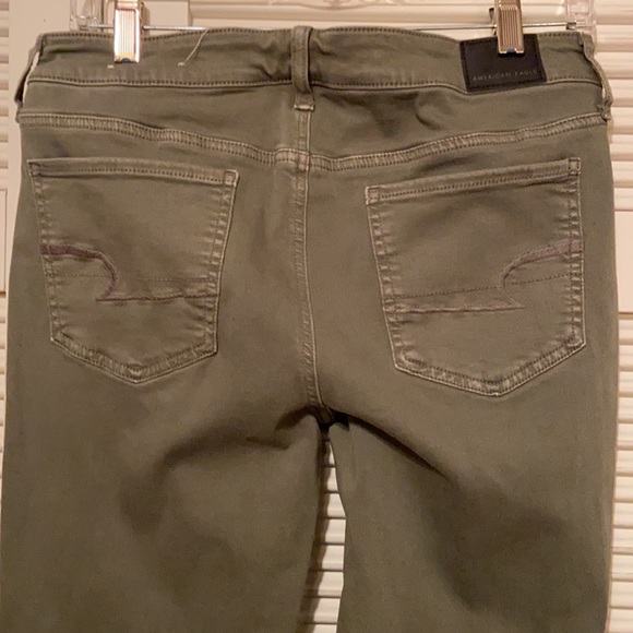 AMERICAN EAGLE Olive Green Moto Skinny Jeans Jegging - Picture 4 of 11